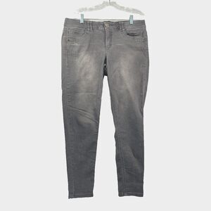 Democracy AB Solution Jeans Women's Size 10 Ankle Gray Tummy Control Distressed